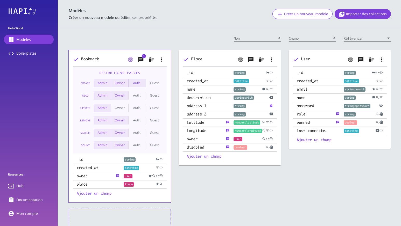 Hapify GUI - models edition